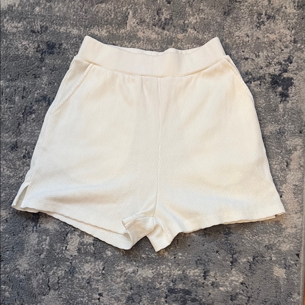 NWOT! O’Neill White Ribbed Lounge Beach Shorts, SZ XS - Picture 1 of 4